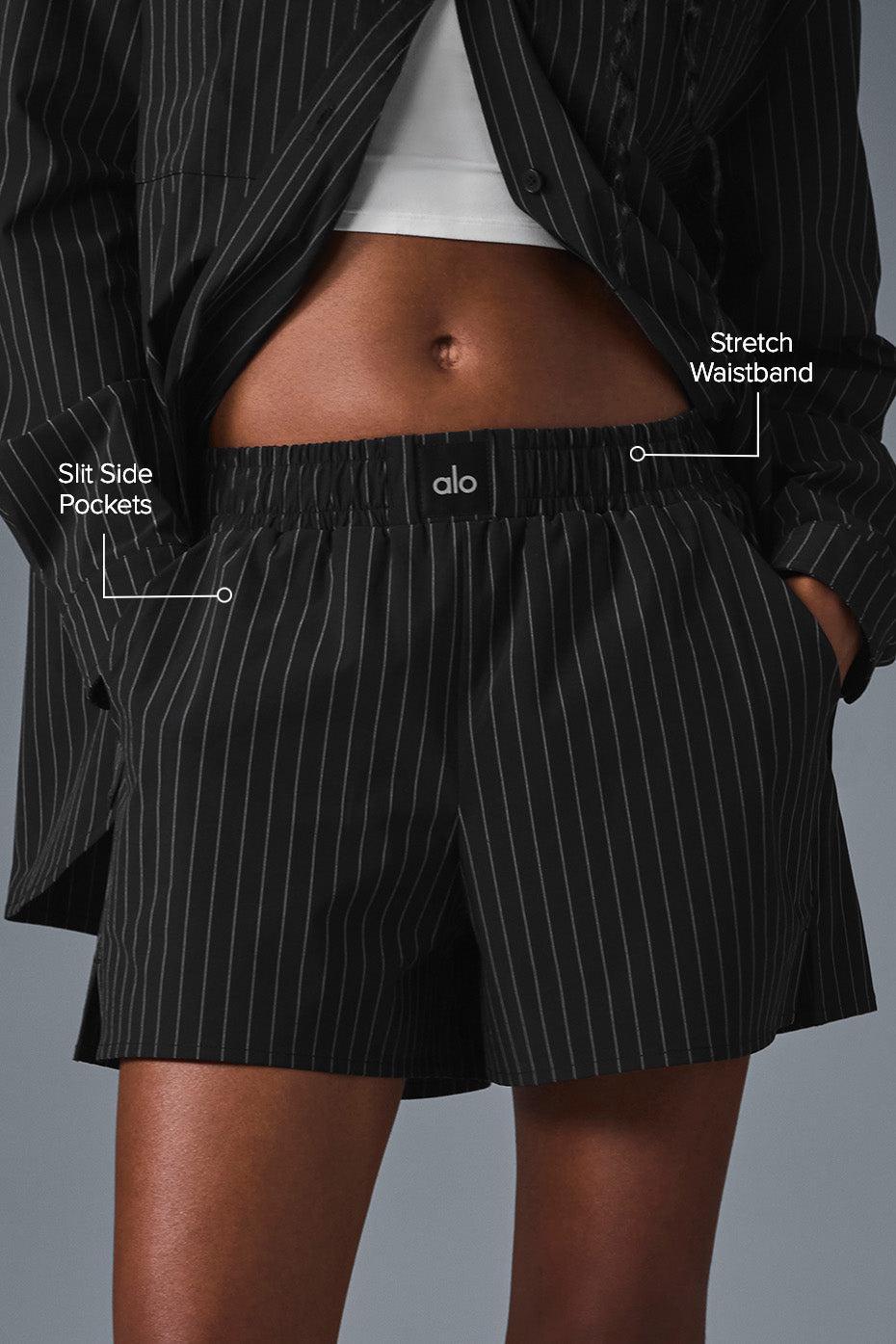 Pinstripe Daylight Boxer Short - Black/Titanium Product Image