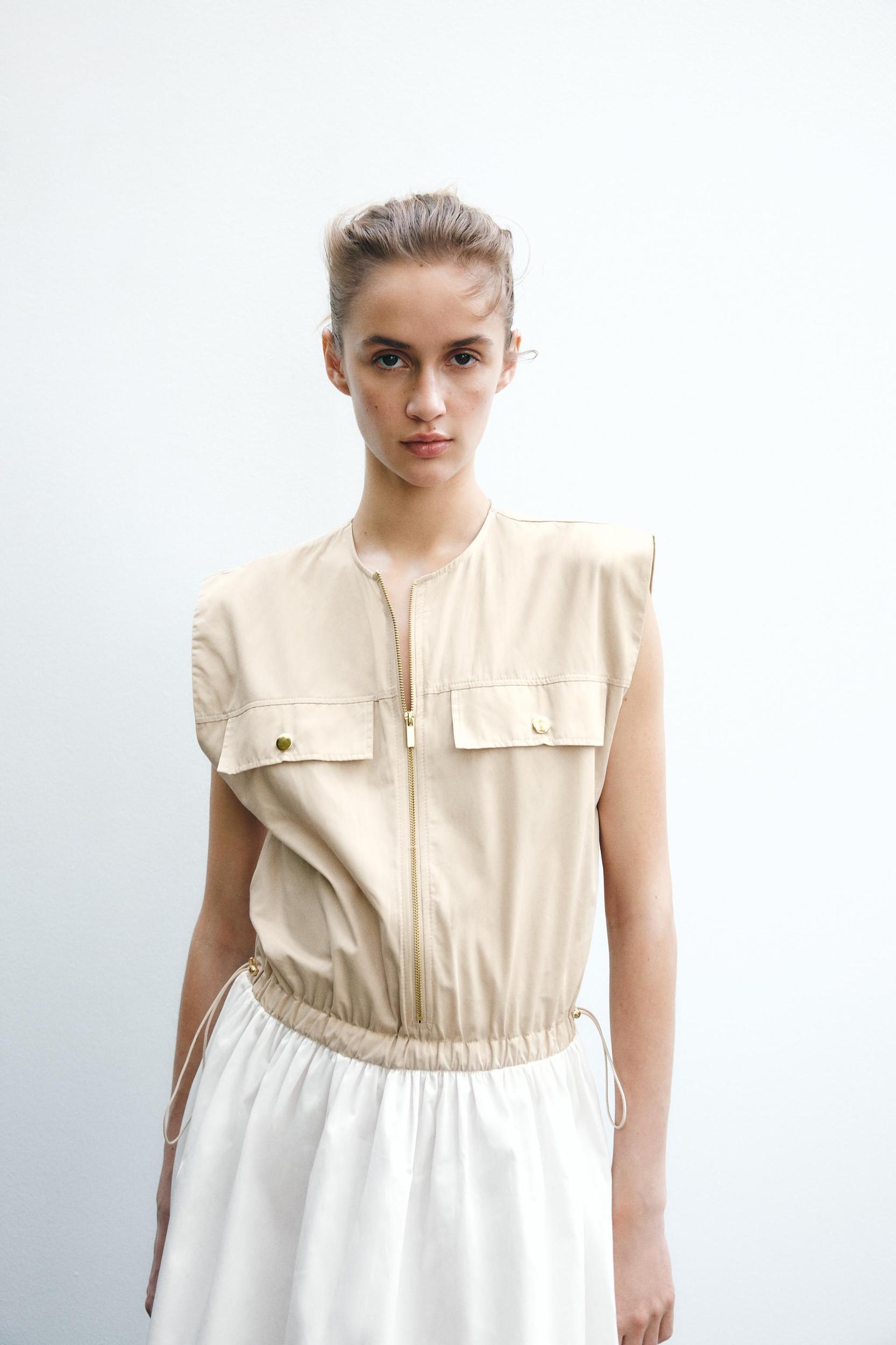 COMBINATION POPLIN DRESS Product Image
