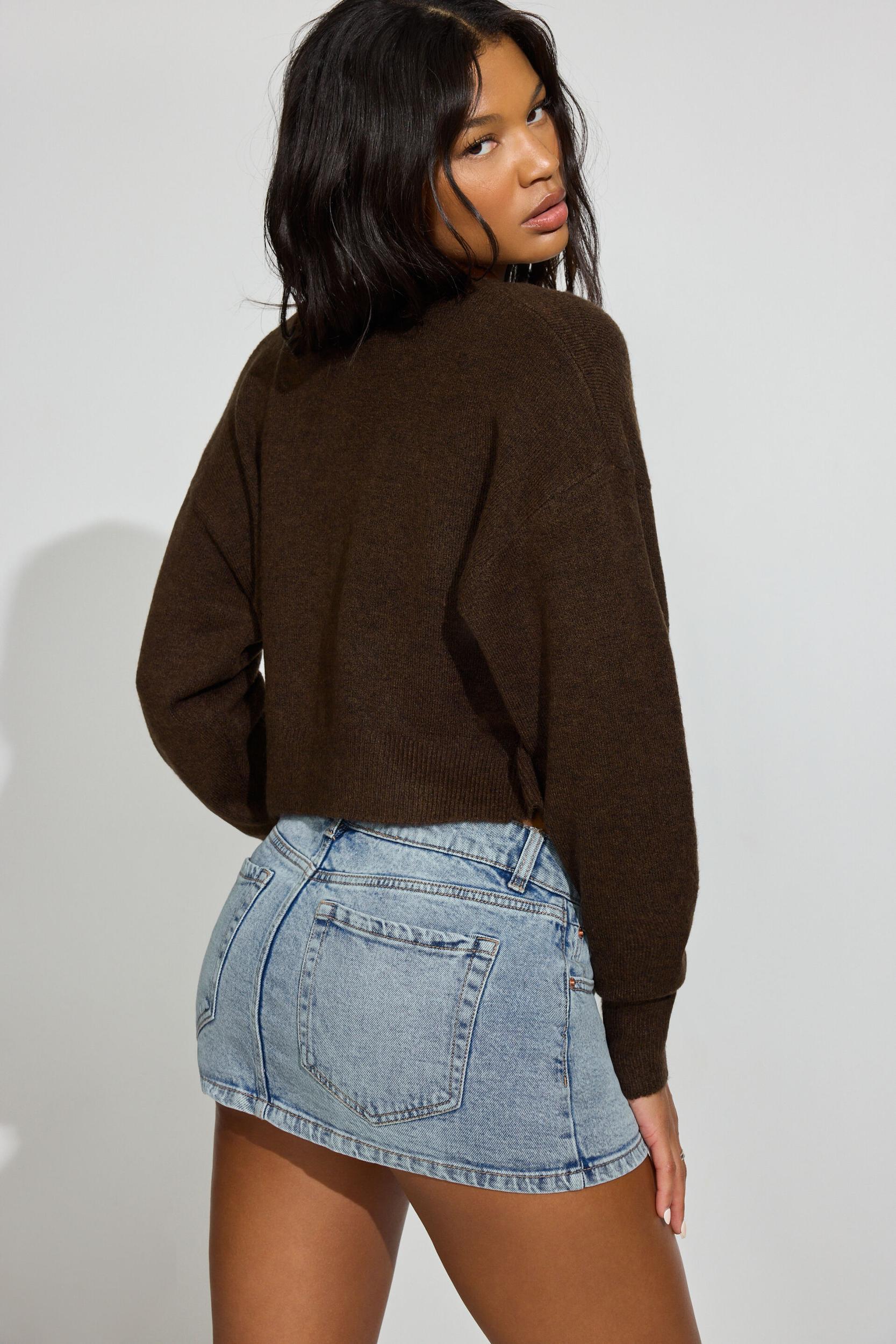 Renee Spongy Cropped Cardigan Product Image