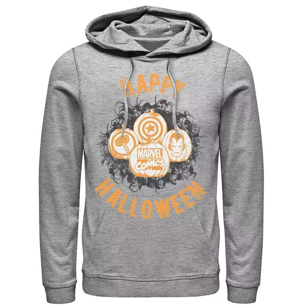Men's Marvel Avengers Pumpkins Happy Halloween Hoodie, Size: Small, Athletic Grey Product Image