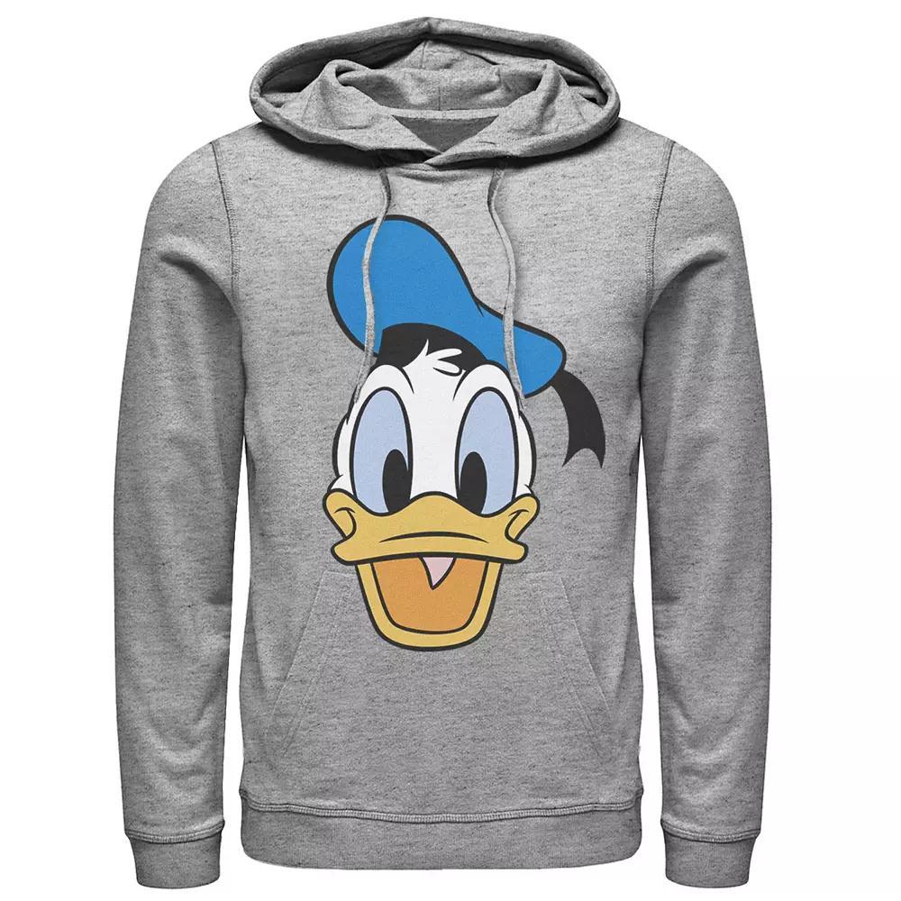 Disney's Mickey & Friends Donald Duck Big Face Men's Hoodie, Size: Large, Athletic Grey Product Image