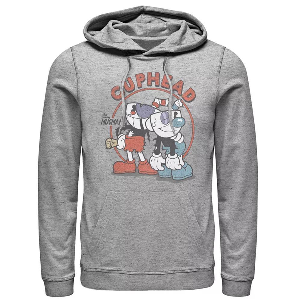 Men's Cuphead Bros. Hooded Pull Over, Size: Large, Athletic Grey Product Image