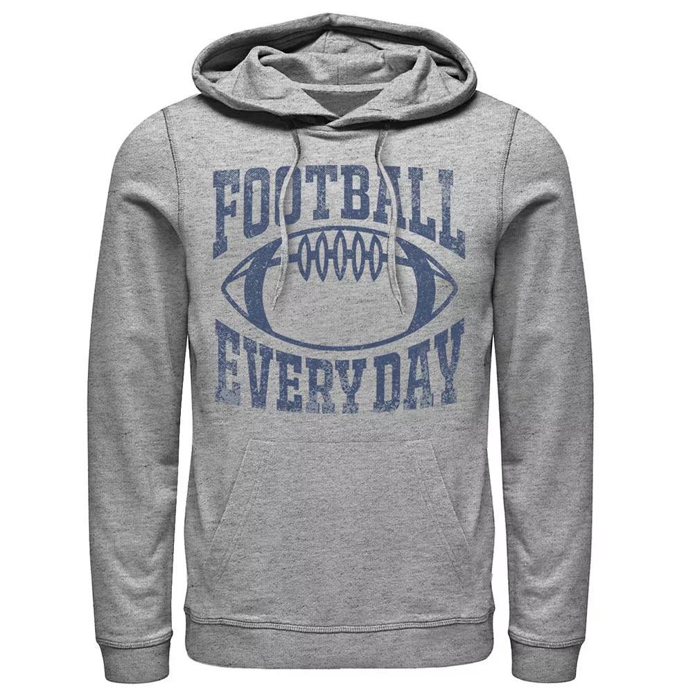 Men's Football Every Day Vintage Collegiate Navy Graphic Pullover Graphic Hoodie, Size: Small, Athletic Grey Product Image