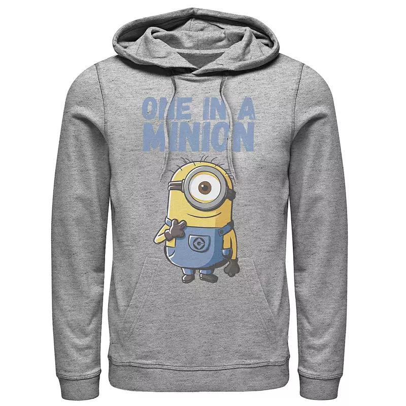 Men's Despicable Me Minions Stuart One In A Minion Hoodie, Size: Large, Athletic Grey Product Image