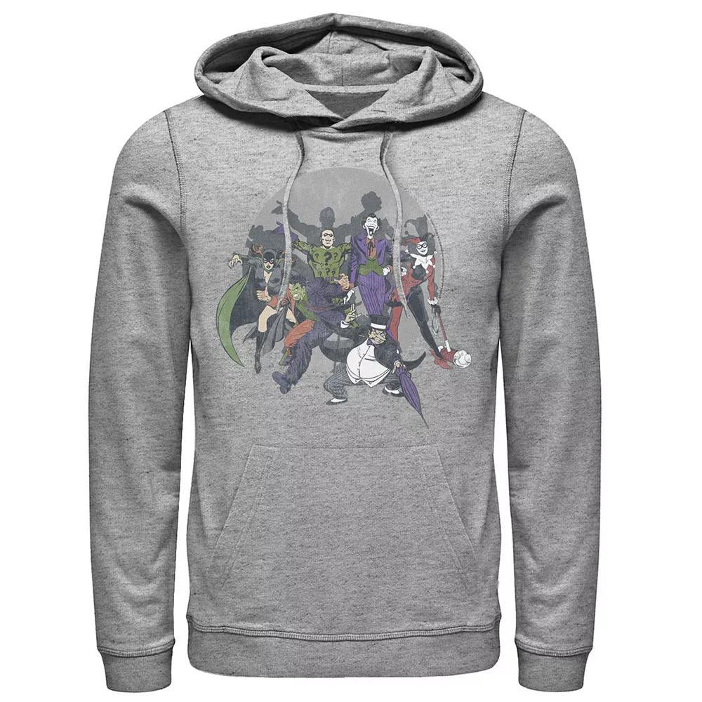 Men's DC Comics Batman Gotham's Most Wanted Hoodie, Size: Large, Athletic Grey Product Image