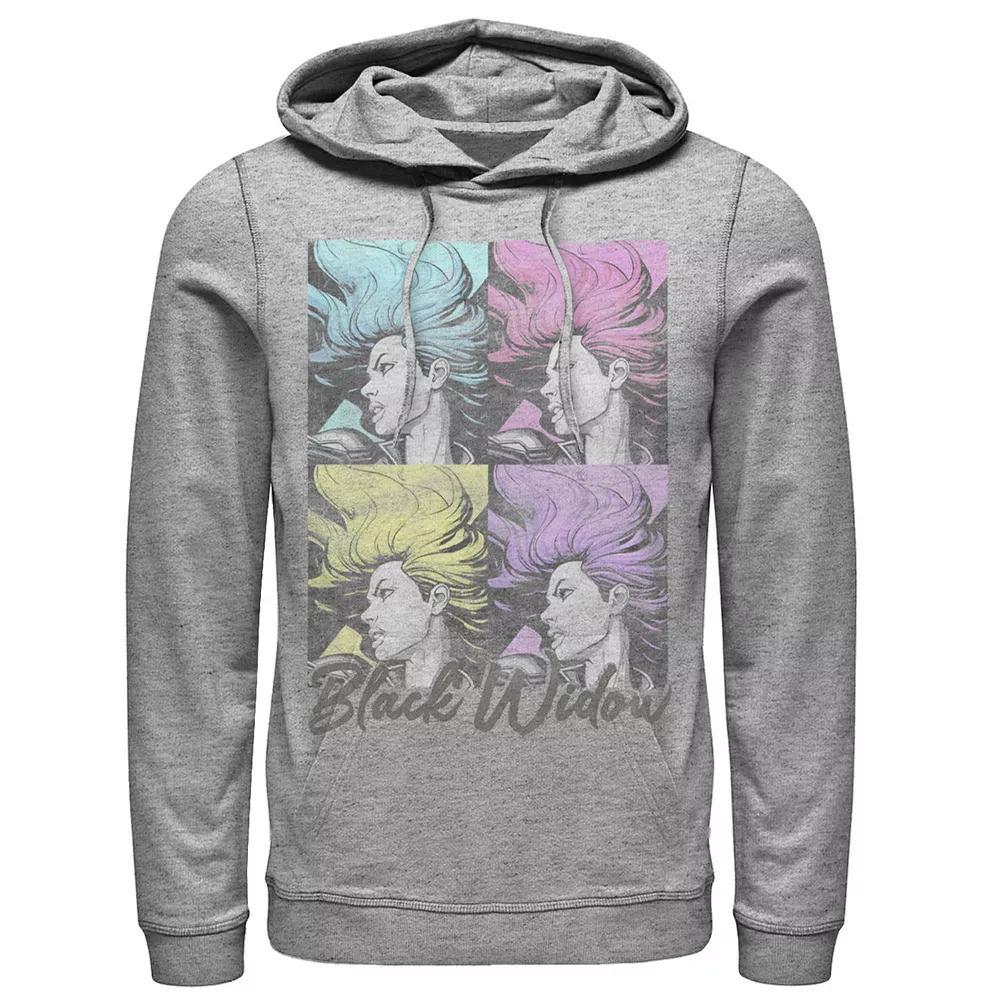 Men's Marvel Black Widow Pop Hoodie, Size: Small, Athletic Grey Product Image