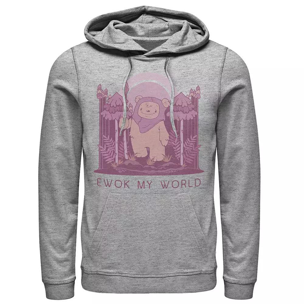 Men's Star Wars "Ewok My World" Hoodie, Size: Small, Athletic Grey Product Image