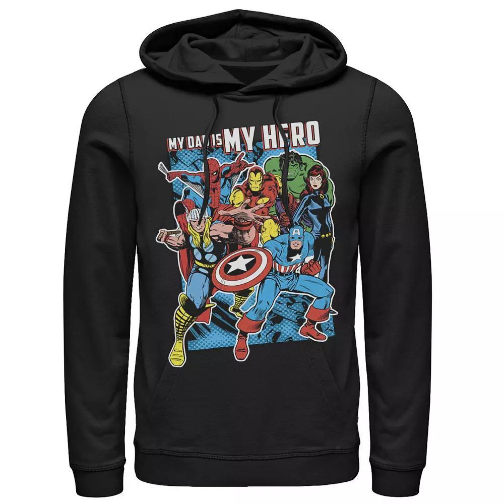 Men's Marvel Heros My Dad My Hero Father's Day Hoodie, Size: Medium, Black Product Image