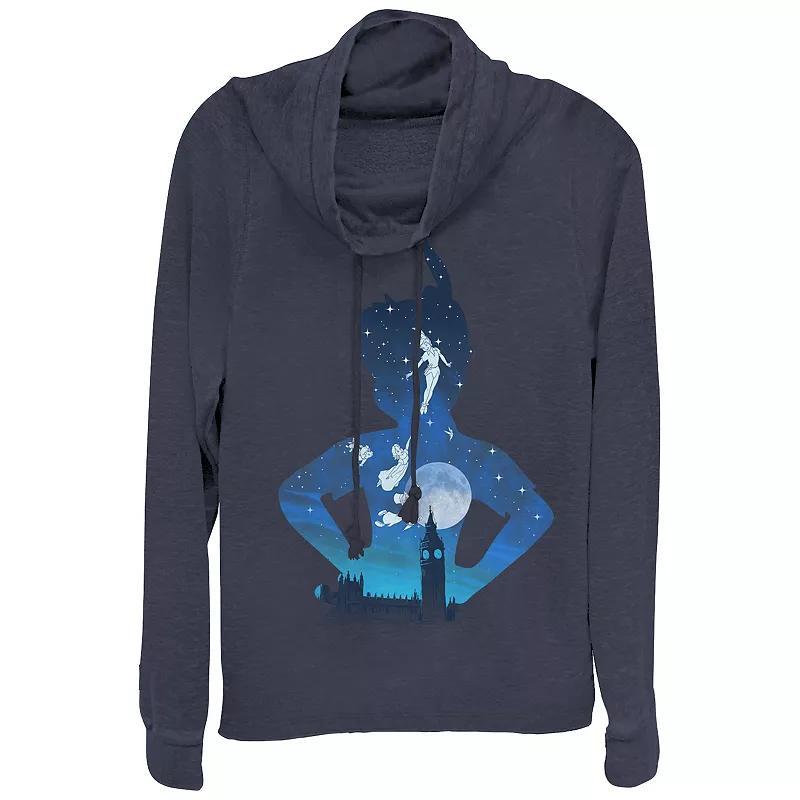 Women's Plus True Crime And Good Wine Cowlneck Graphic Lightweight Long Sleeve, Size: 2XL, Blue Product Image