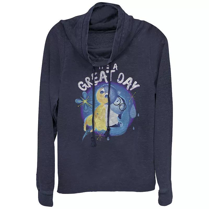 Womens Star Wars Jawa Christmas Carolers Cowlneck Graphic Lightweight Long Sleeve Blue Product Image