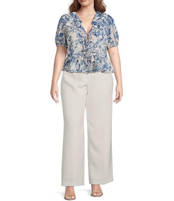 Lucy Paris Plus Size Bea Short-Sleeve Printed Ruffled Top Product Image