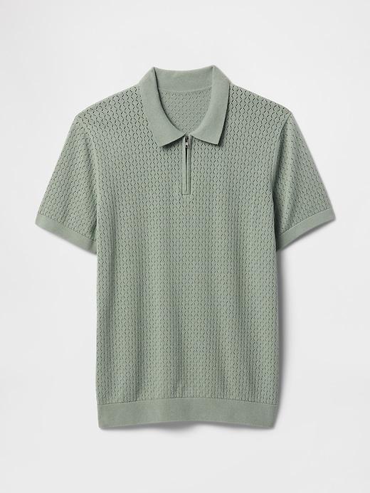 Crochet Polo Shirt Product Image