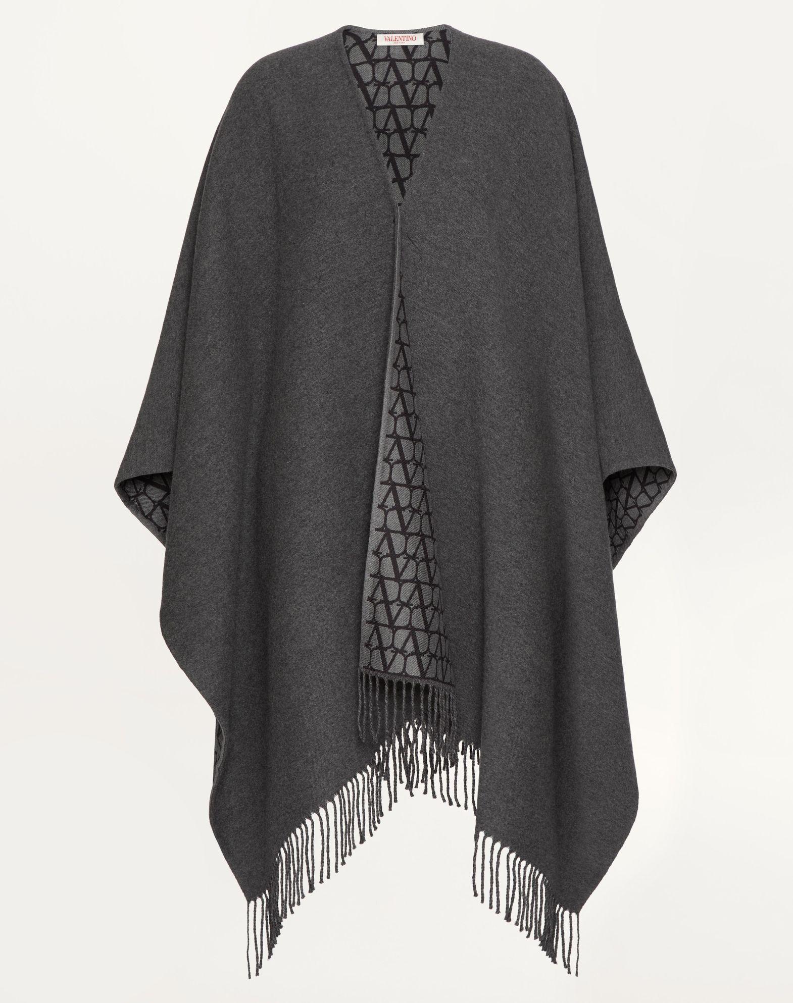 Double Toile Iconographe Poncho In Wool, Silk And Cashmere  Product Image