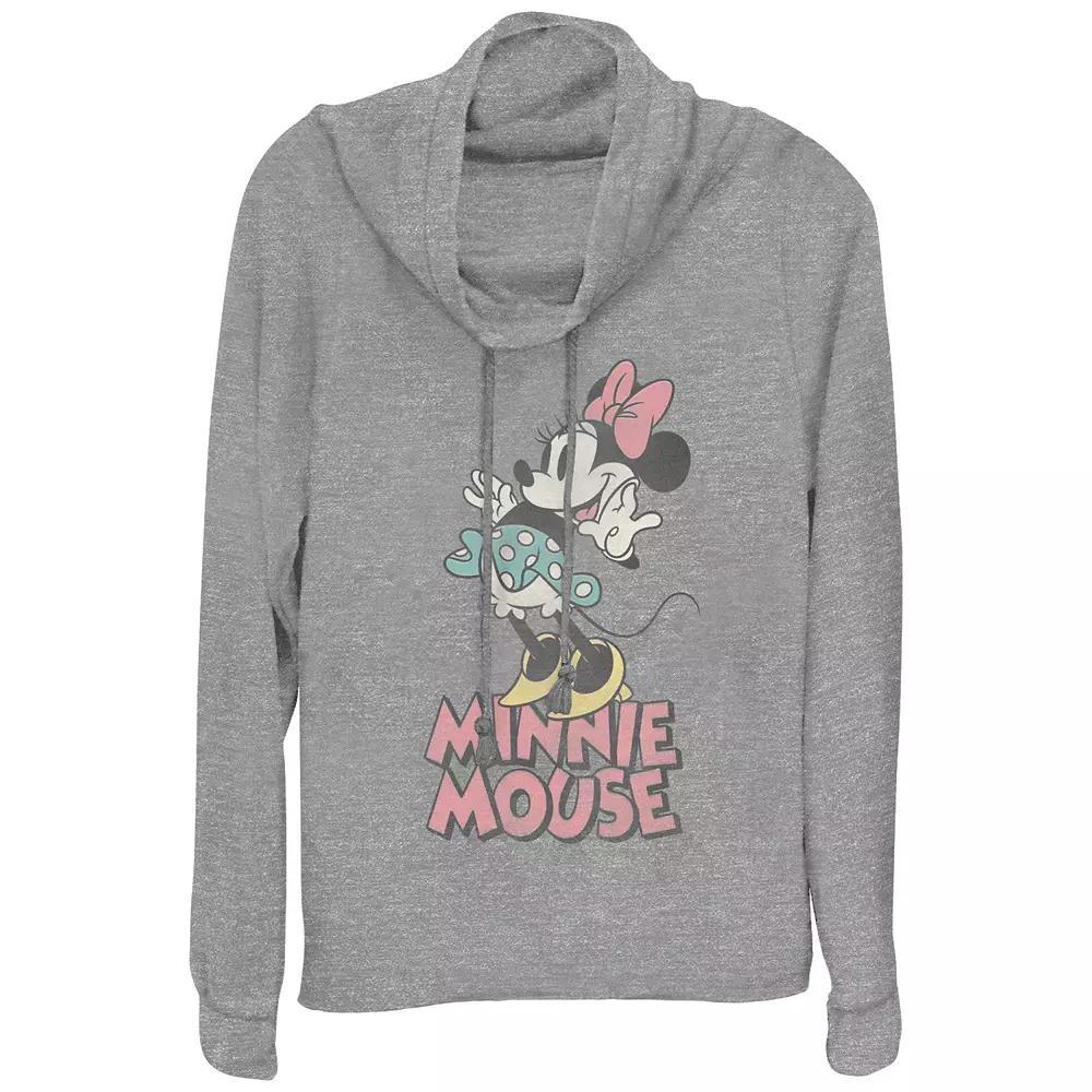 Disney's Minnie Mouse Classic Pose Plus Size Cowlneck Graphic Lightweight Long Sleeve, Women's, Size: 1XL, Gray Grey Product Image