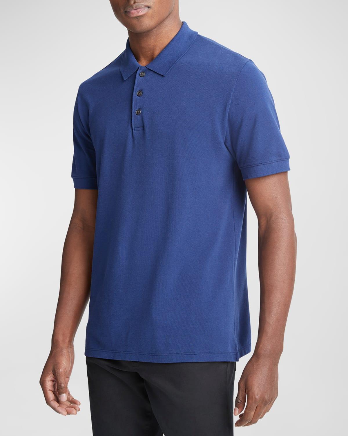 Mens Cotton Piqu Polo Shirt, Optic White, Size XS Vince Product Image