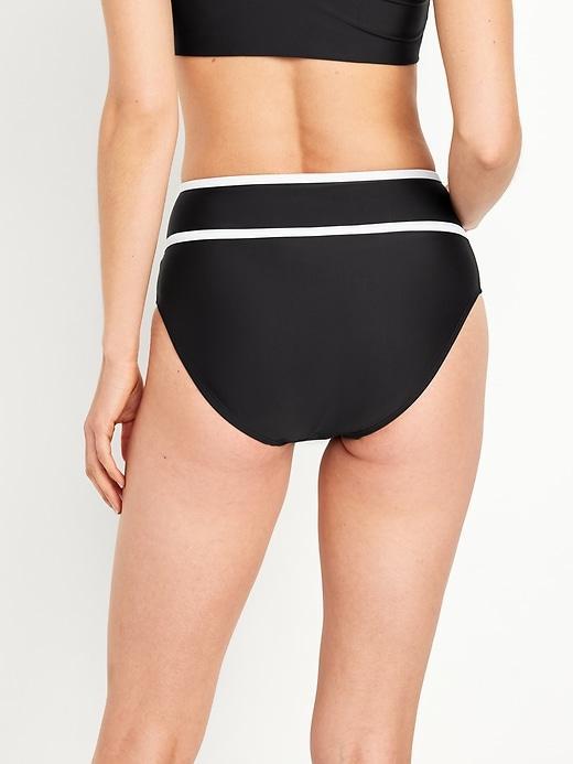 High-Waisted Bikini Swim Bottoms Product Image