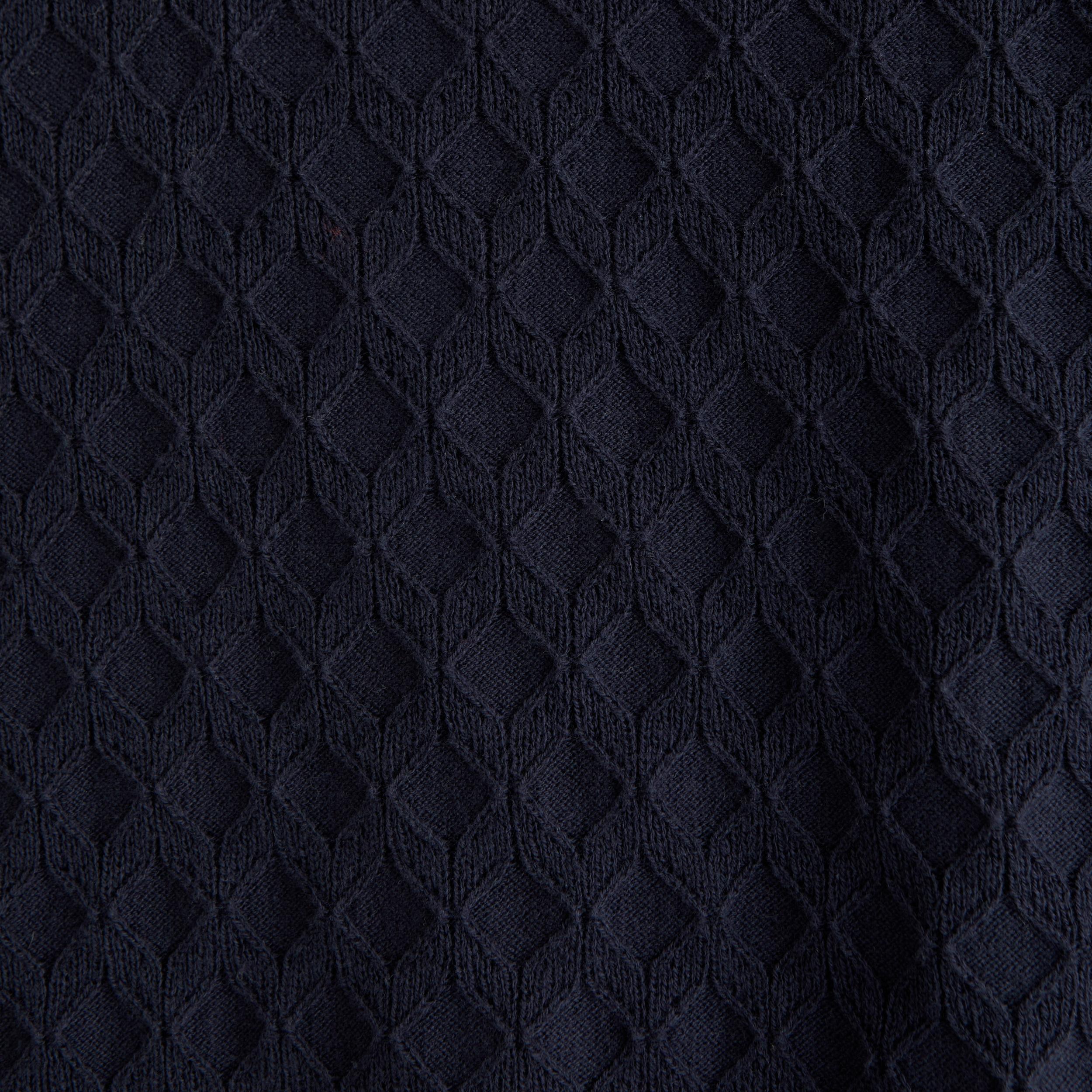 Pointelle Stitch Johnny Collar Sweater Polo Product Image