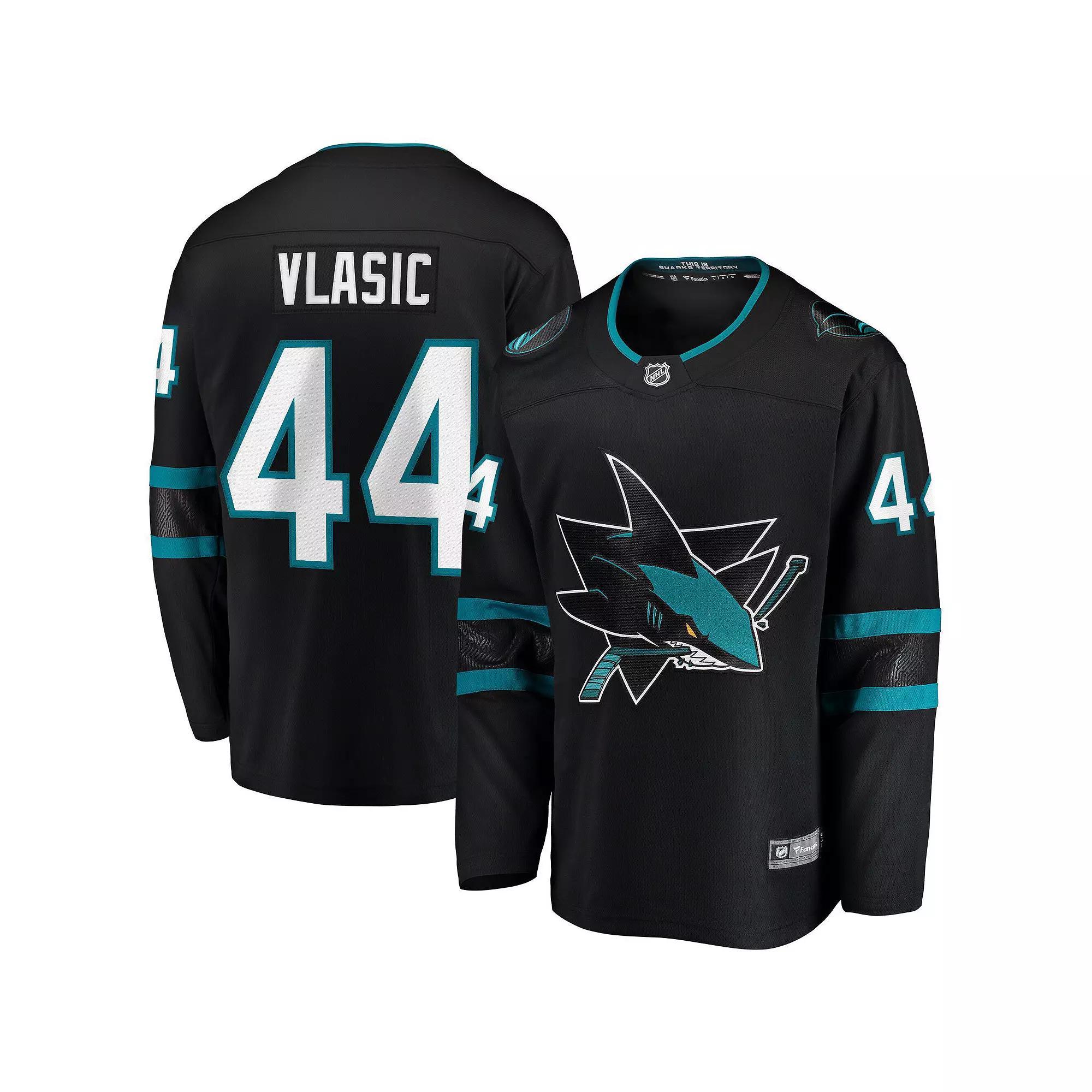 Mens Fanatics Marc-Edouard Vlasic Black San Jose Sharks Premier Breakaway Player Jersey Product Image