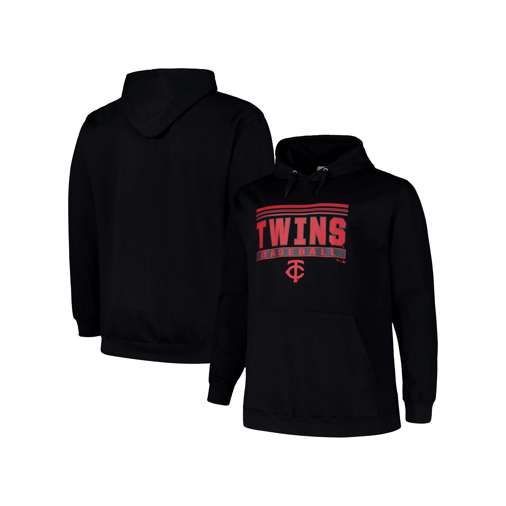 Men's  Black Minnesota Twins Stack Fleece Pullover Hoodie, Size: 5XB Product Image