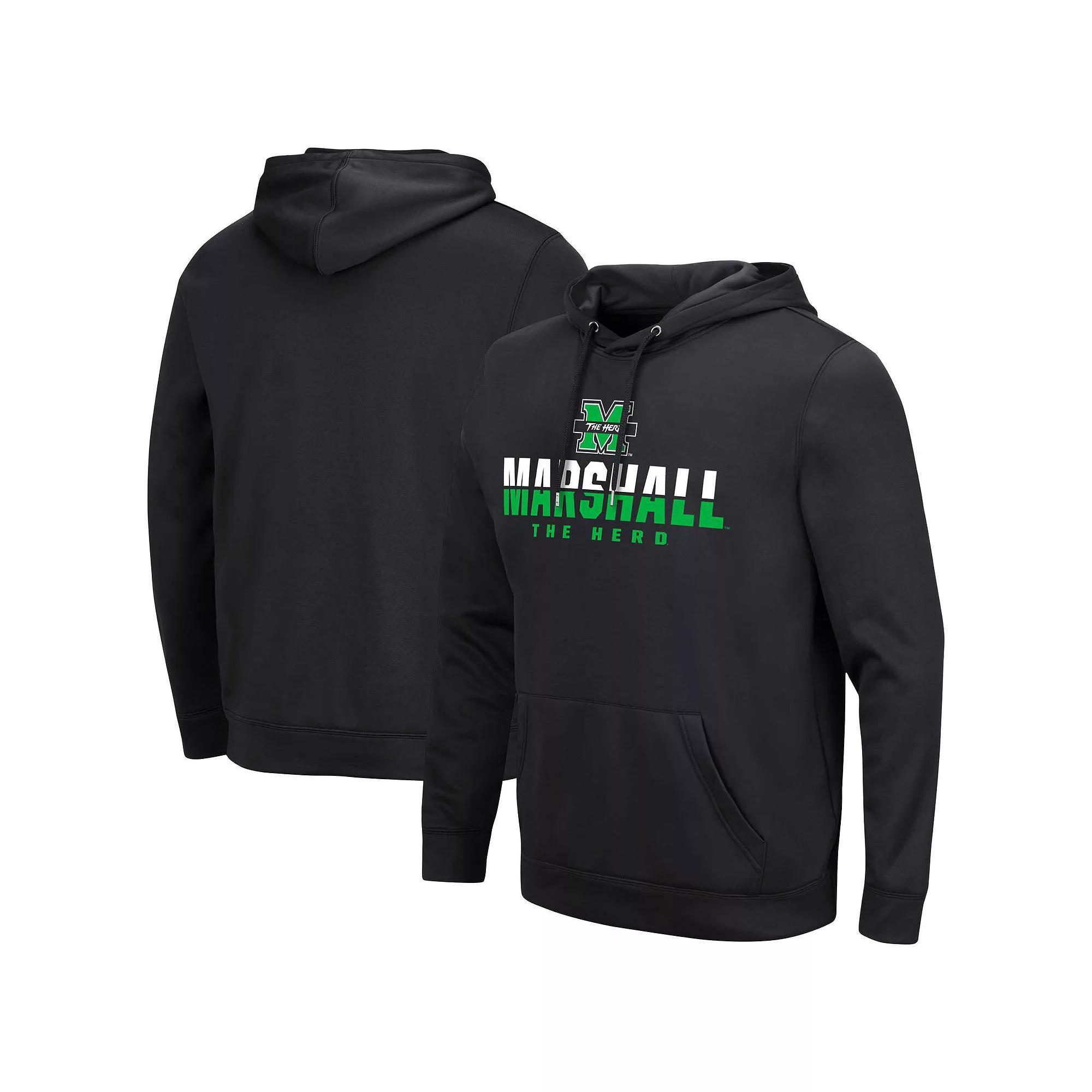 Men's Colosseum Black Marshall Thundering Herd Lantern Pullover Hoodie, Size: Medium Product Image