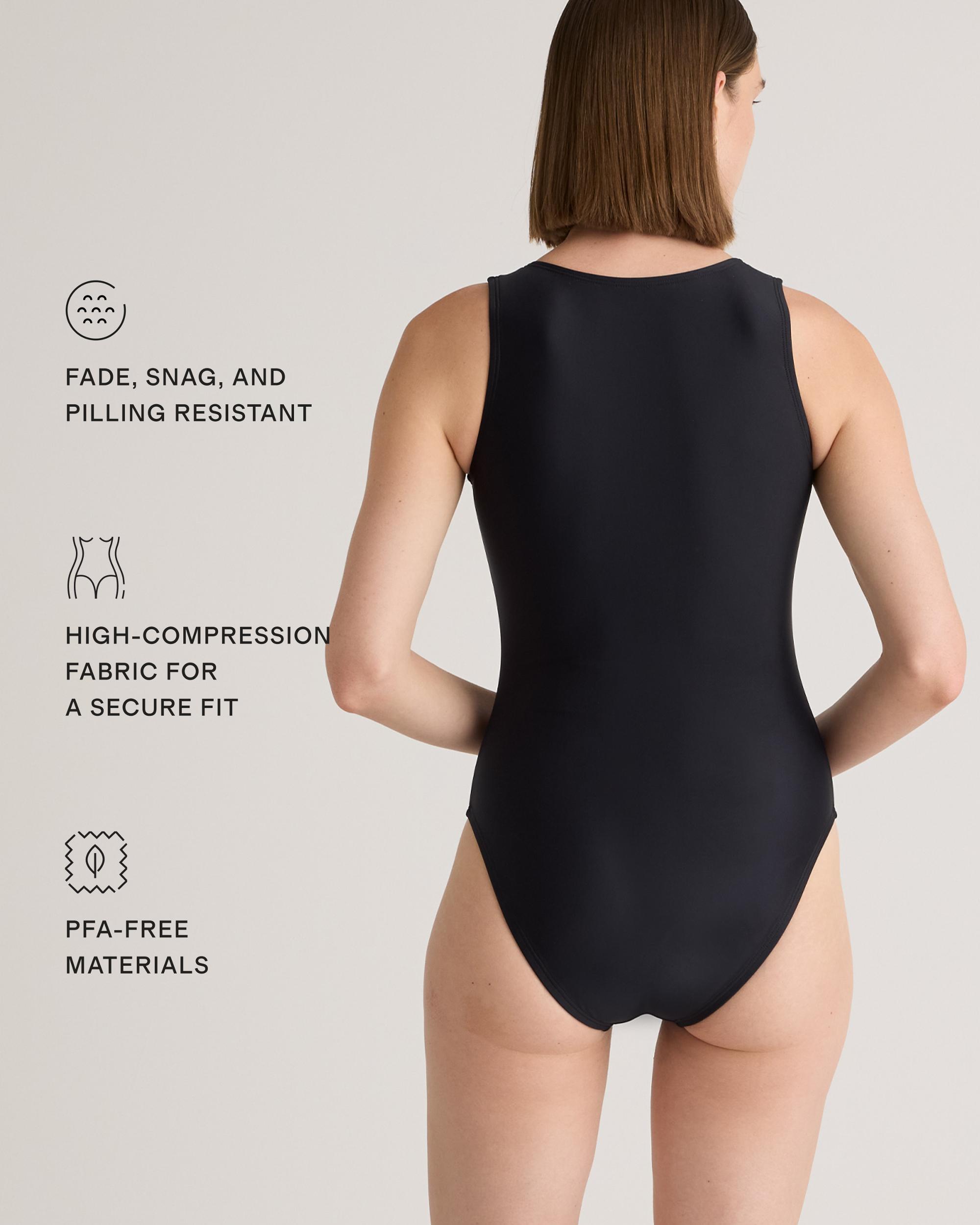 Quince | Women's Italian Zip-Front One-Piece Swimsuit Size XS, 78% Recycled Polyamide, 22% Spandex Product Image