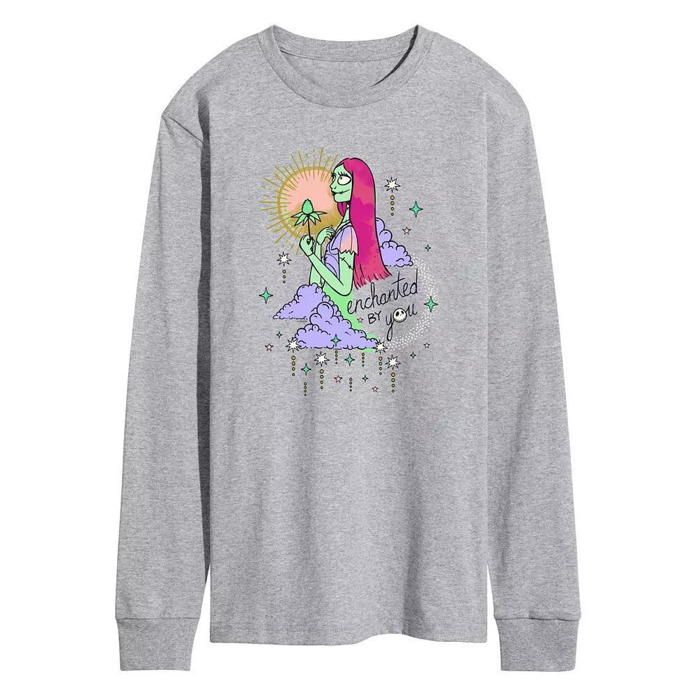 Disneys Nightmare At Christmas Mens Enchanted Long Sleeve Graphic Tee Grey Gray Product Image