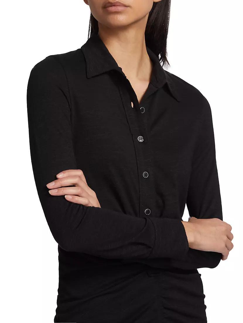 Ivalia Linen-Blend Ruched Shirtdress Product Image