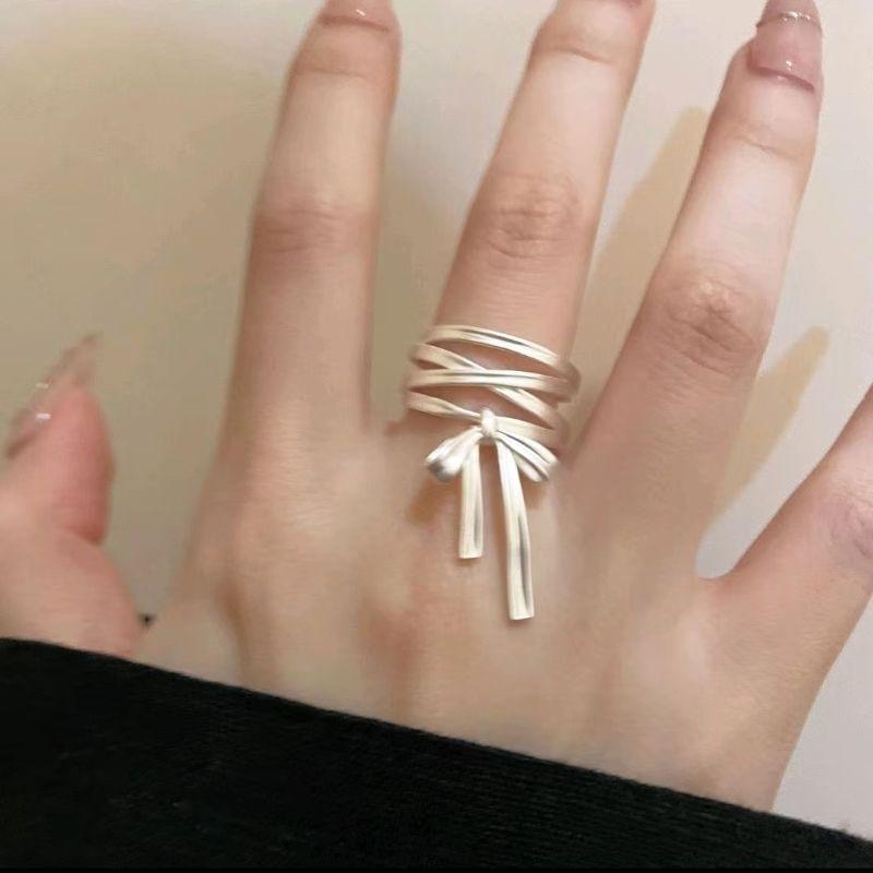 Bow Layered Alloy Open Ring Product Image