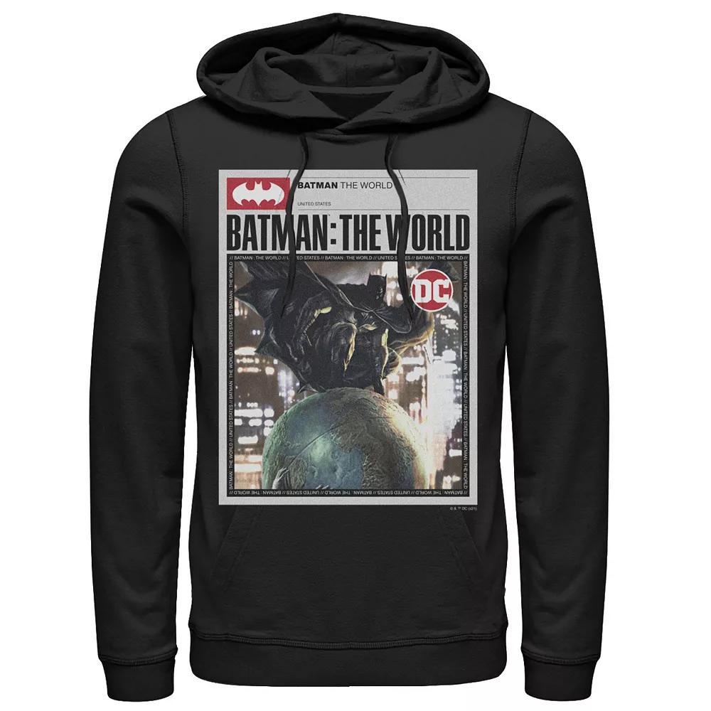 Men's Batman: The World Germany Red Bat Logo Hoodie, Boy's, Size: XL, Black Product Image
