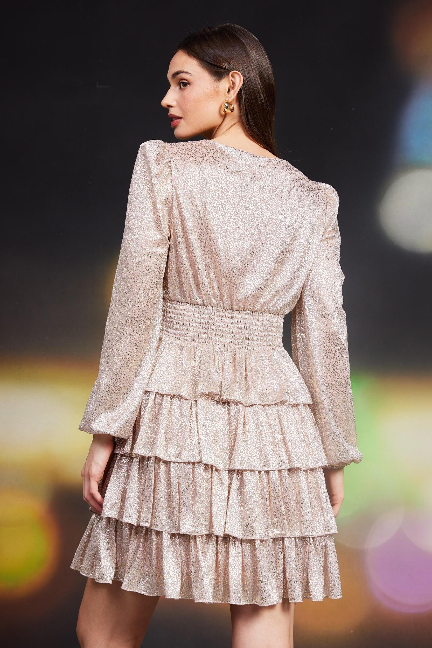 Lurex Deep V Mini Dress Product Image