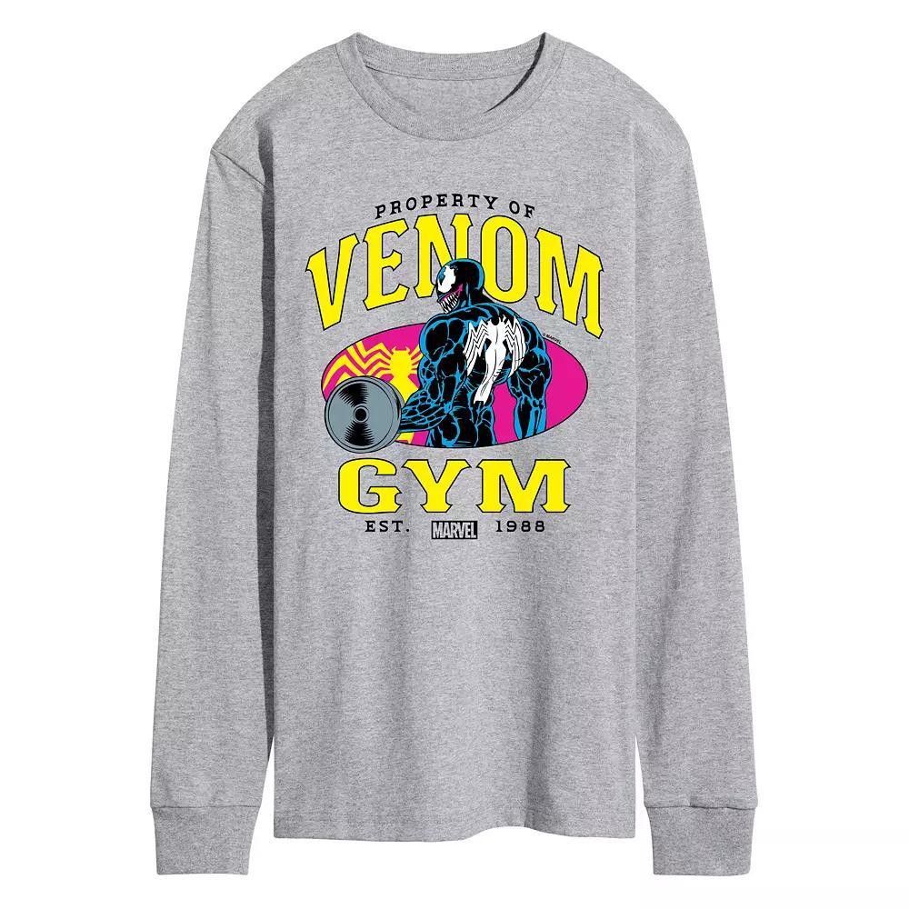 Mens Marvel Venom Property Of Venom Gym Est. 1988 Long Sleeve Graphic Tee Grey Gray Product Image