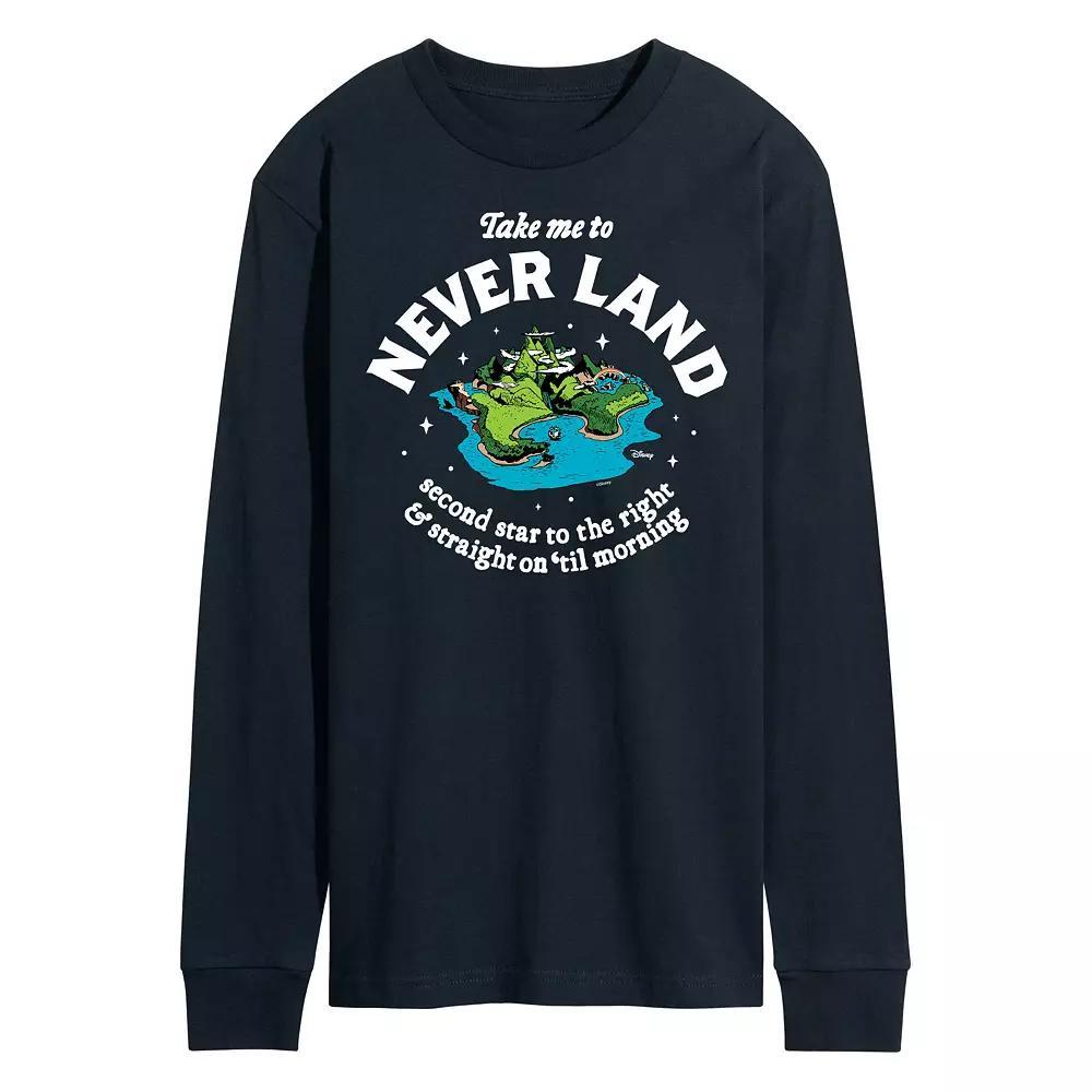 Disneys Peter Pan Mens Never Land Long Sleeve Blue Product Image