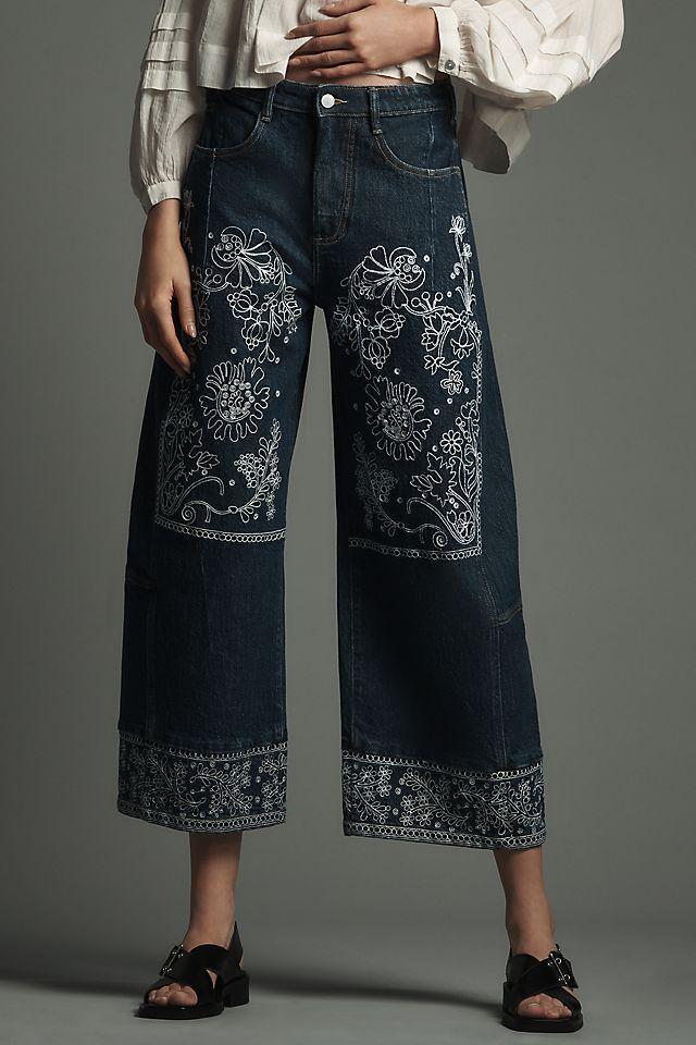 The Kenna Mid-Rise Heritage Barrel Jeans by Pilcro: Bandana Edition Product Image