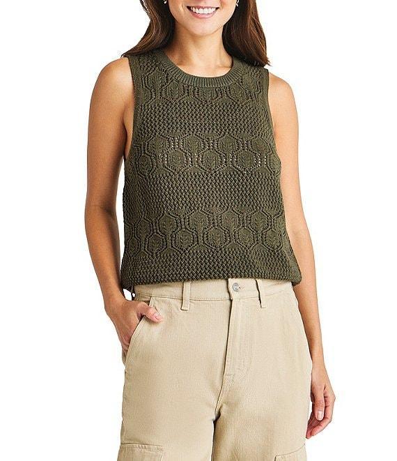 Splendid Celine Crochet Sweater Coordinating Crewneck Tank Product Image