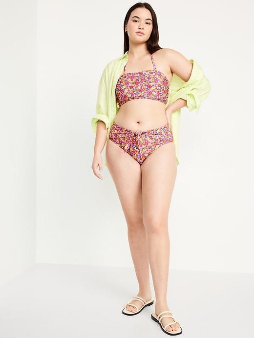 High-Waisted Bikini Swim Bottoms Product Image