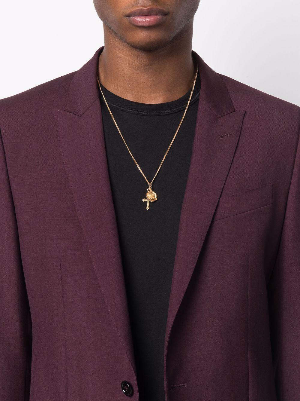 rose and cross pendant necklace Product Image