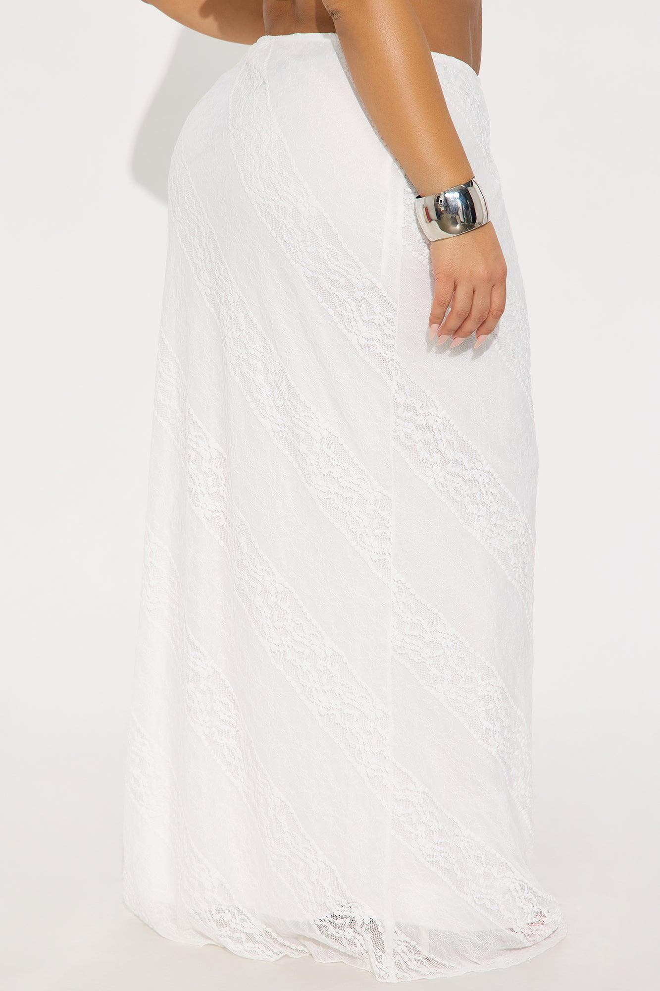 Sweet Sensation Lace Maxi Skirt - Cream Product Image