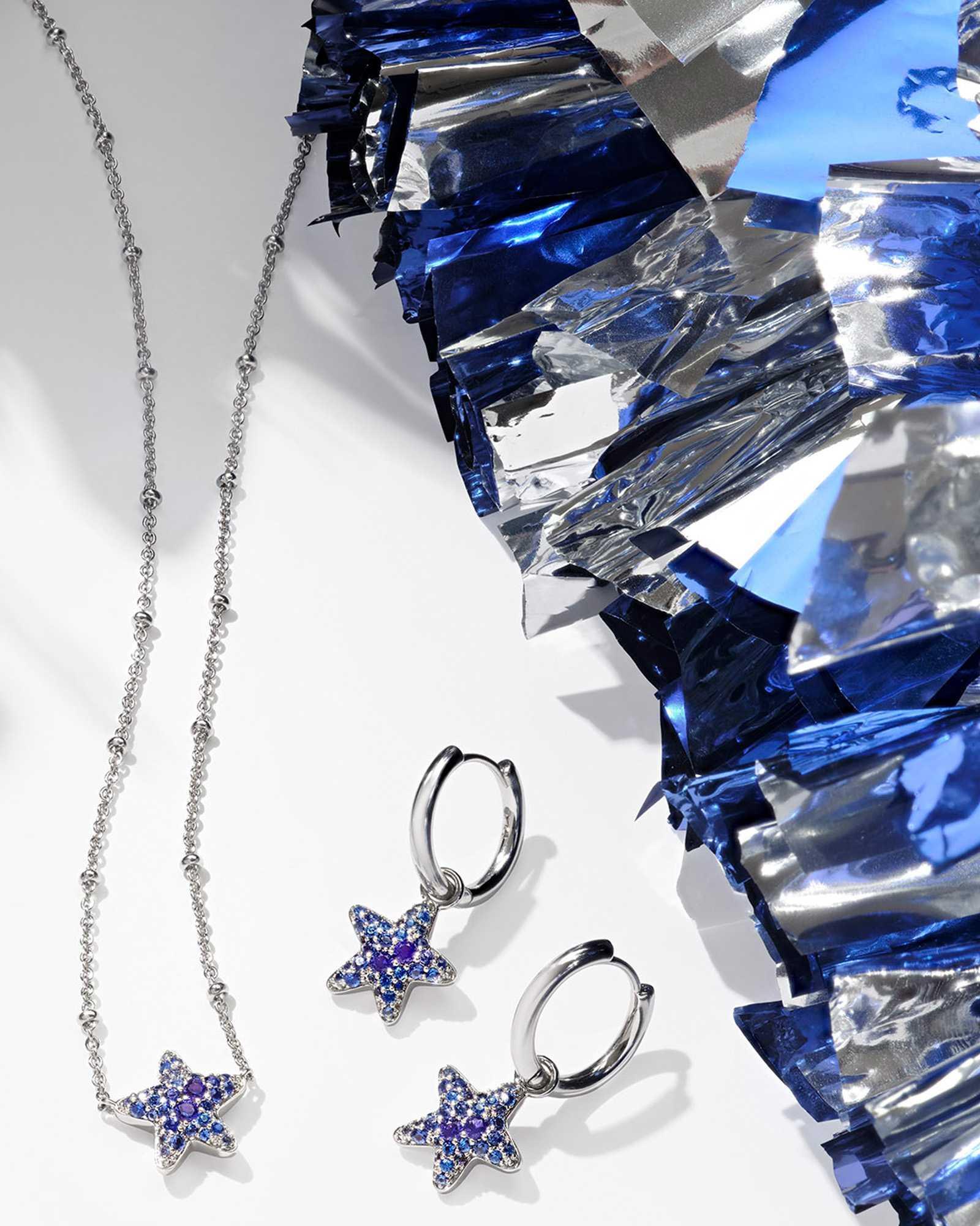 Jae Star Silver Pave Huggie Earrings Product Image
