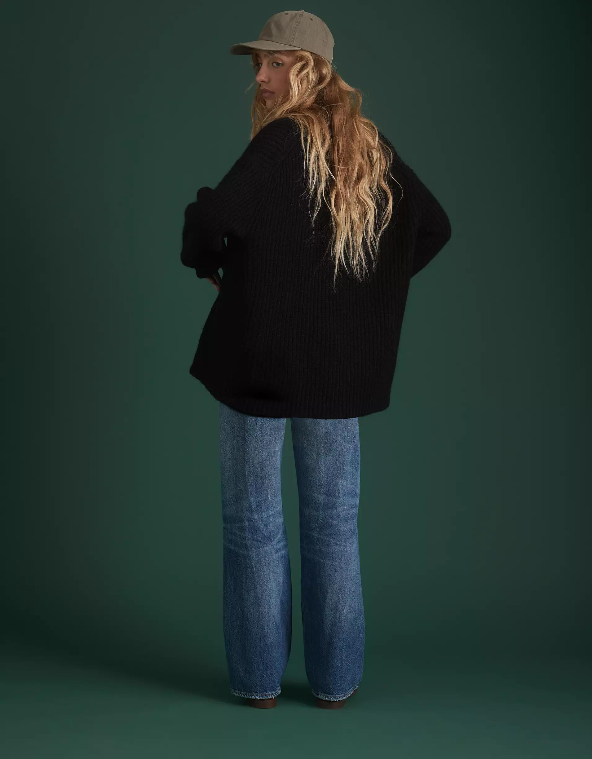 AE77 Premium Mohair Boyfriend Cardigan Product Image