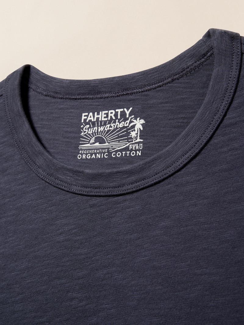 Long-Sleeve Sunwashed Regenerative Cotton Tee - Dune Navy Product Image