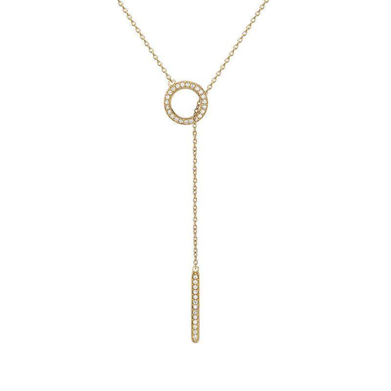 Gemminded 18k Gold Over Sterling Silver 1/4 Carat T.W. Diamond Y-Necklace, Women's, Size: 19", Gold Tone Product Image