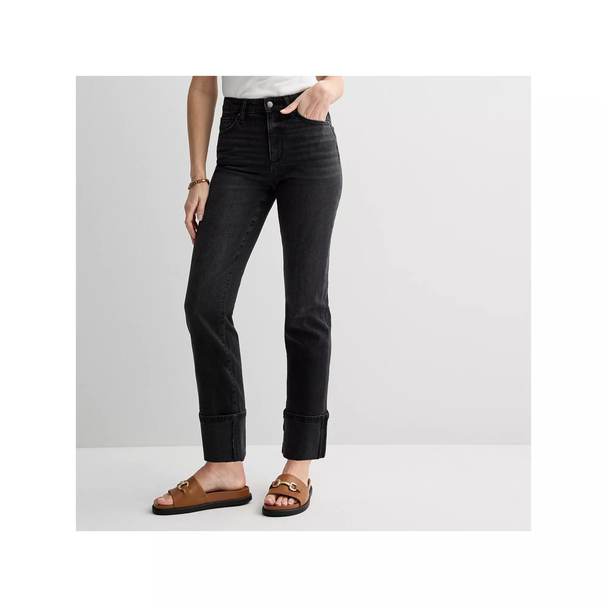 Women's Sonoma Goods For Life® Straight Cuff Jeans, Size: 4, Washed Black Product Image