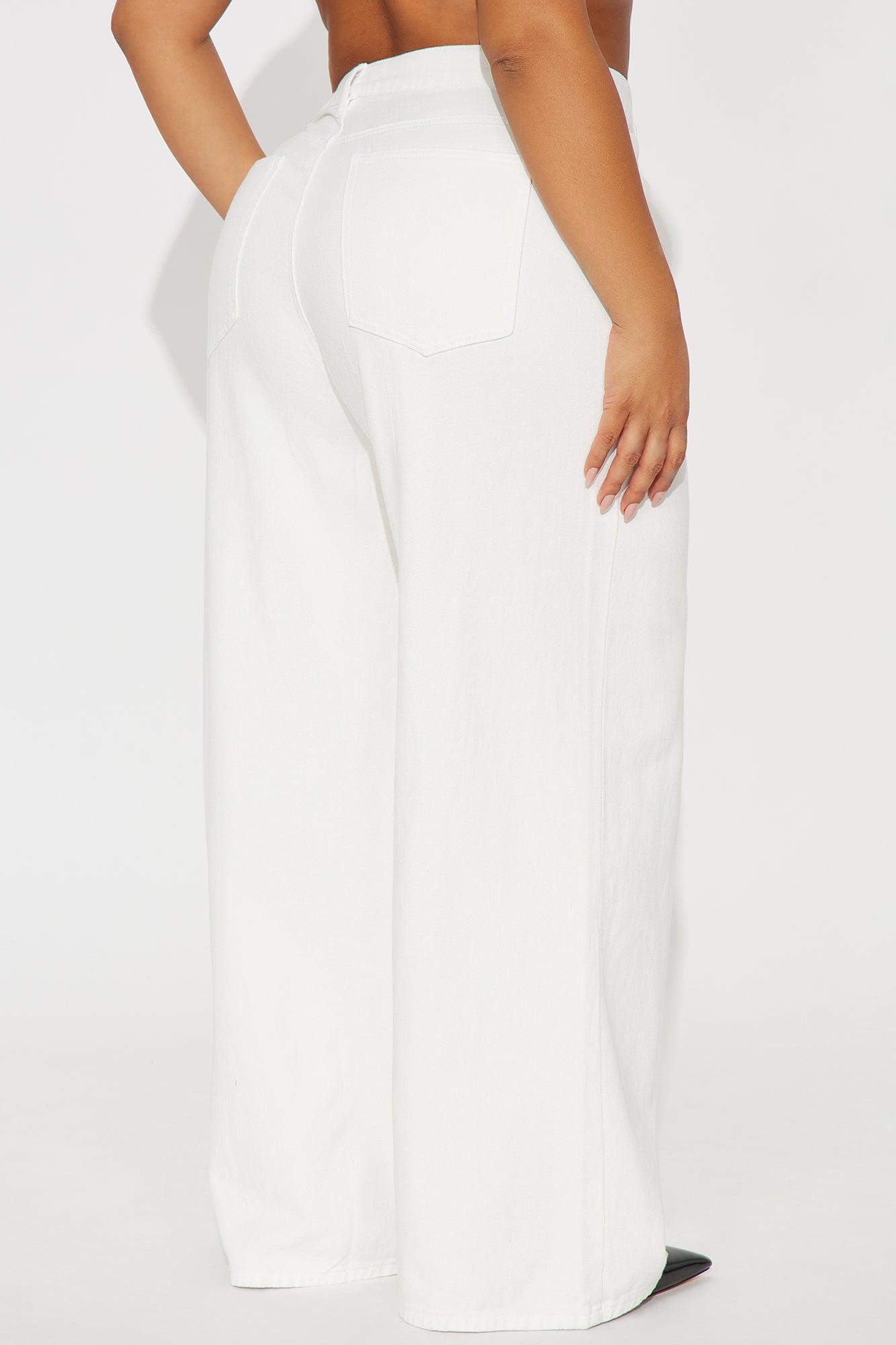 Très Jolie Wide Leg Jeans - White Product Image