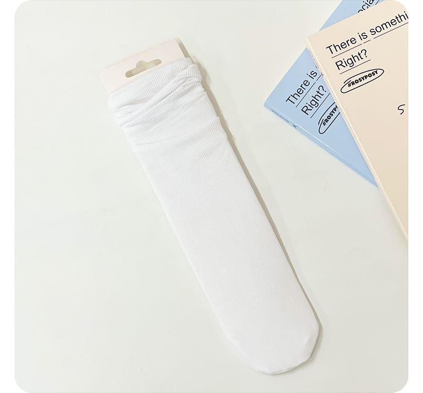 Plain Ribbed Shirred Socks Product Image