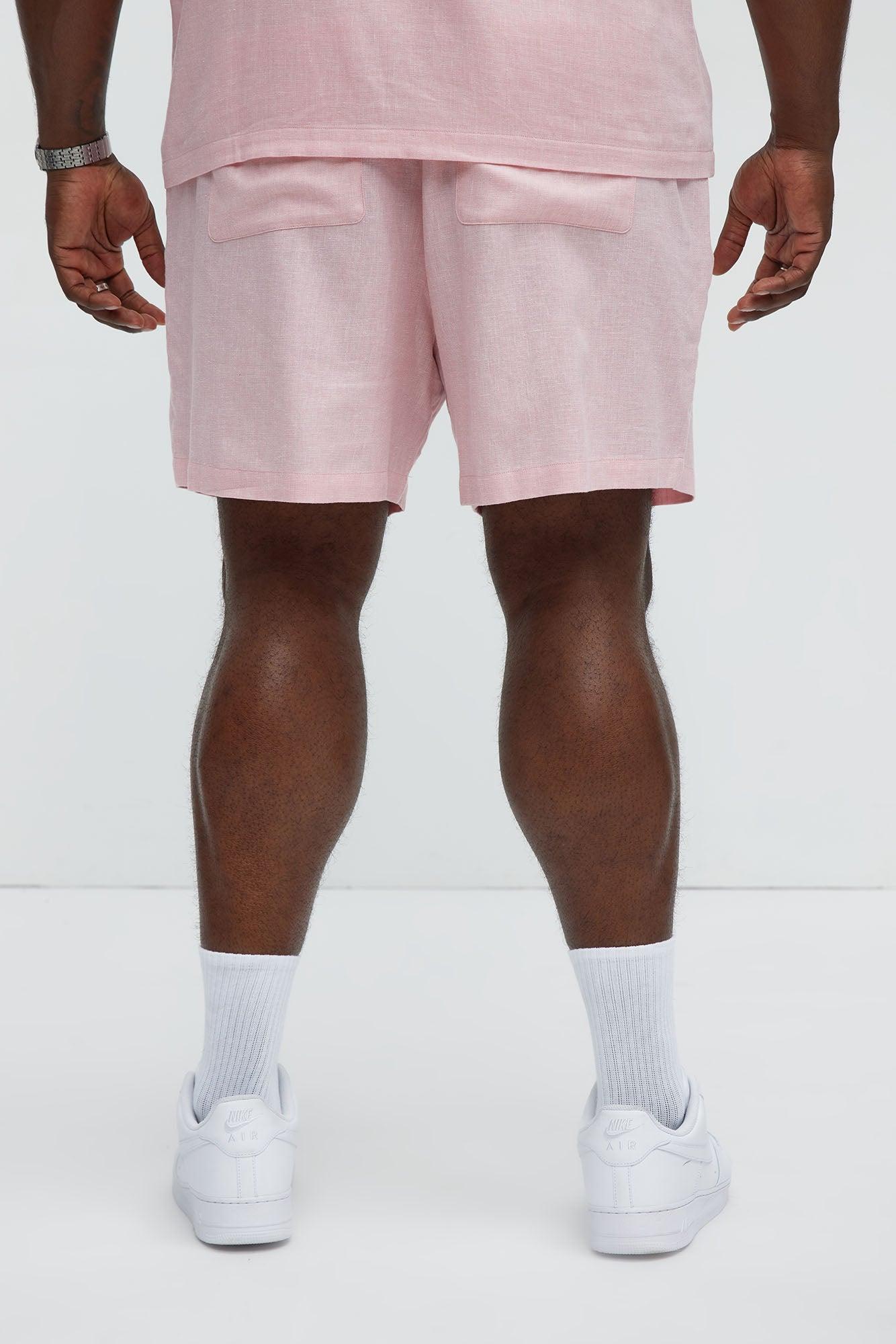 Bahamas Linen Shorts - Pink Product Image