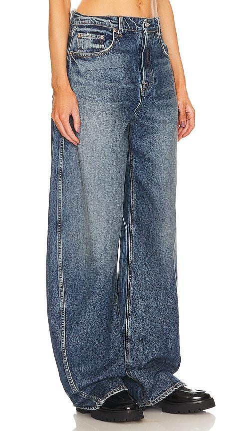 GRLFRND Paola Barrel Leg Jean in Blue Product Image