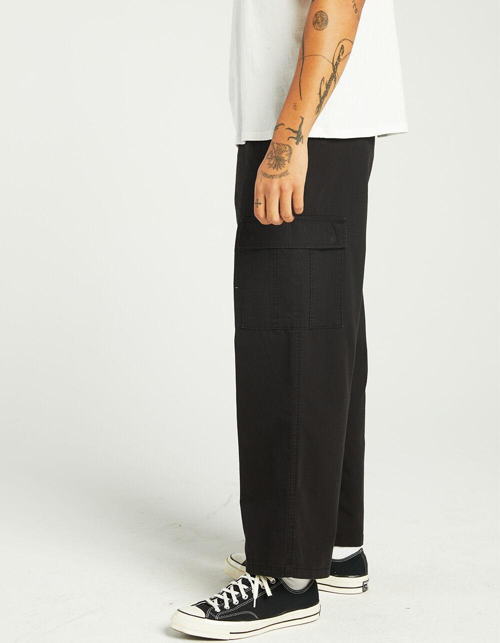 RSQ Mens Loose Cargo Ripstop Pants - WASHED BLACK Product Image
