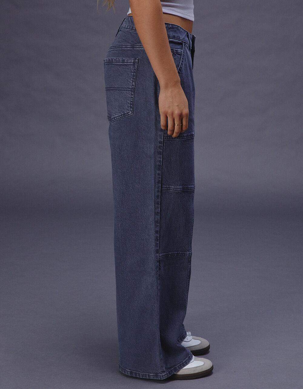 RSQ Womens Mid Rise Seam Loose Fit Pants - NAVY Product Image