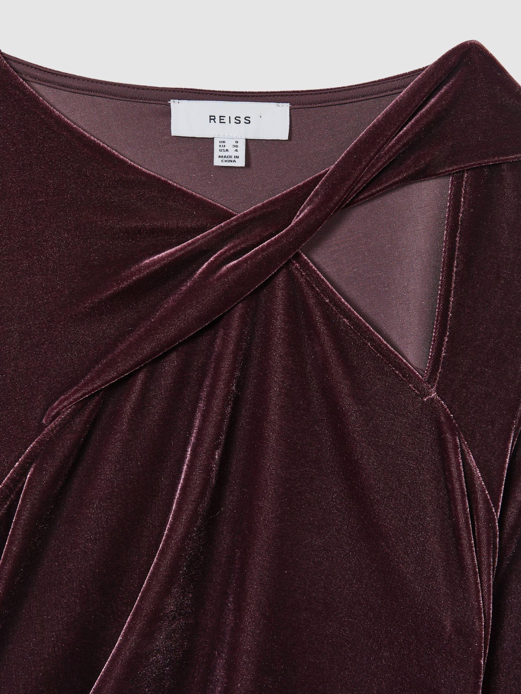 Velvet Cut-Out Mini Dress in Berry Product Image