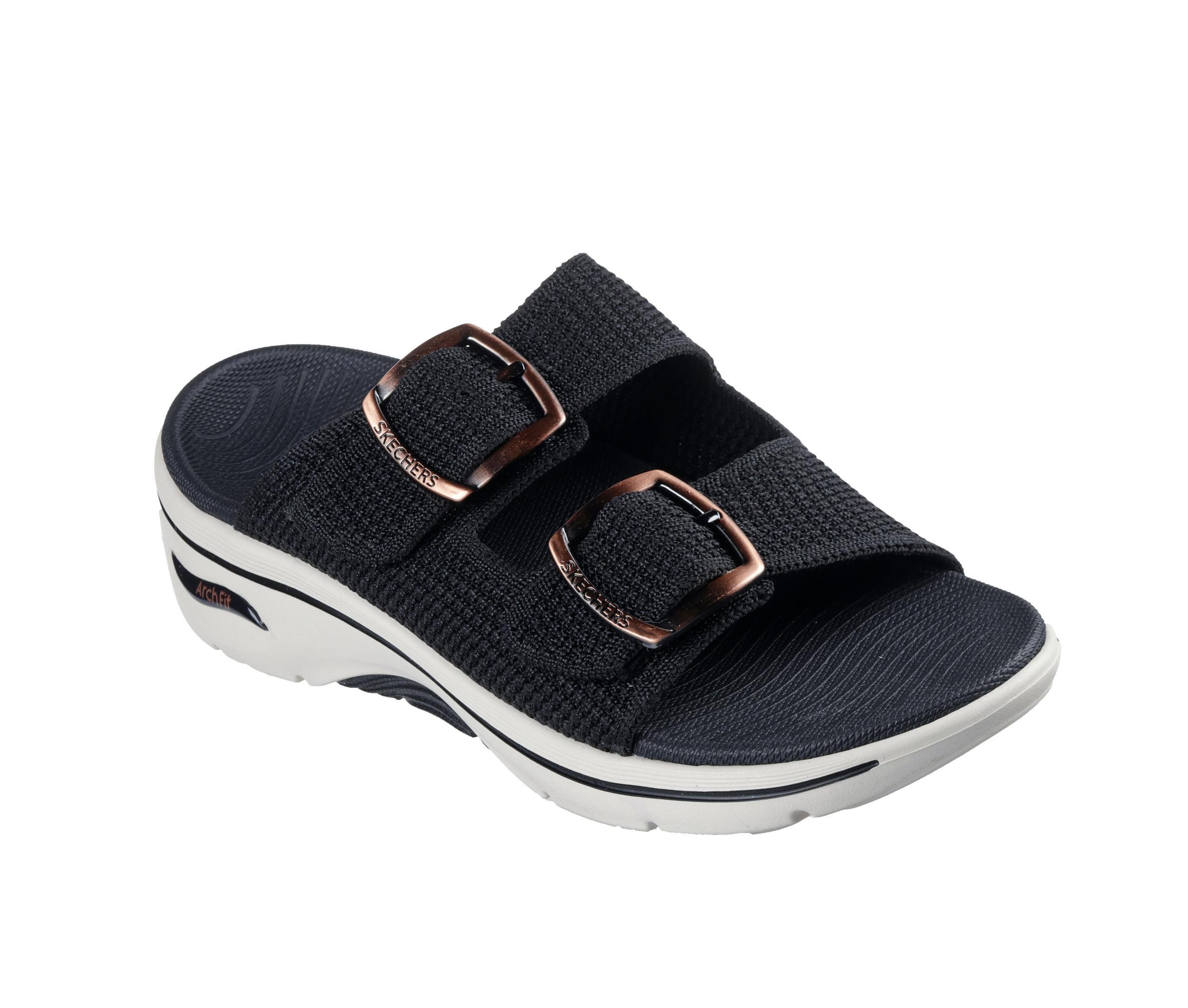 Women's Skechers Go Go Walk Arch Fit 140871 Wedge Sandals Product Image